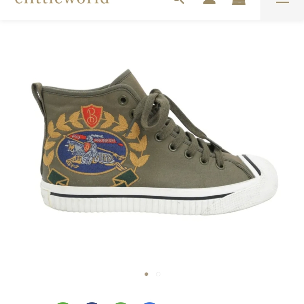 Burberry Women's Army Green Kingly Big C Hi Top Sneakers Size 38 Or 8